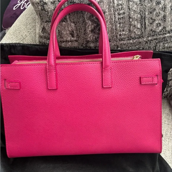 Italian Leather Satchel - Fuschia [NWT] - Picture 3 of 5